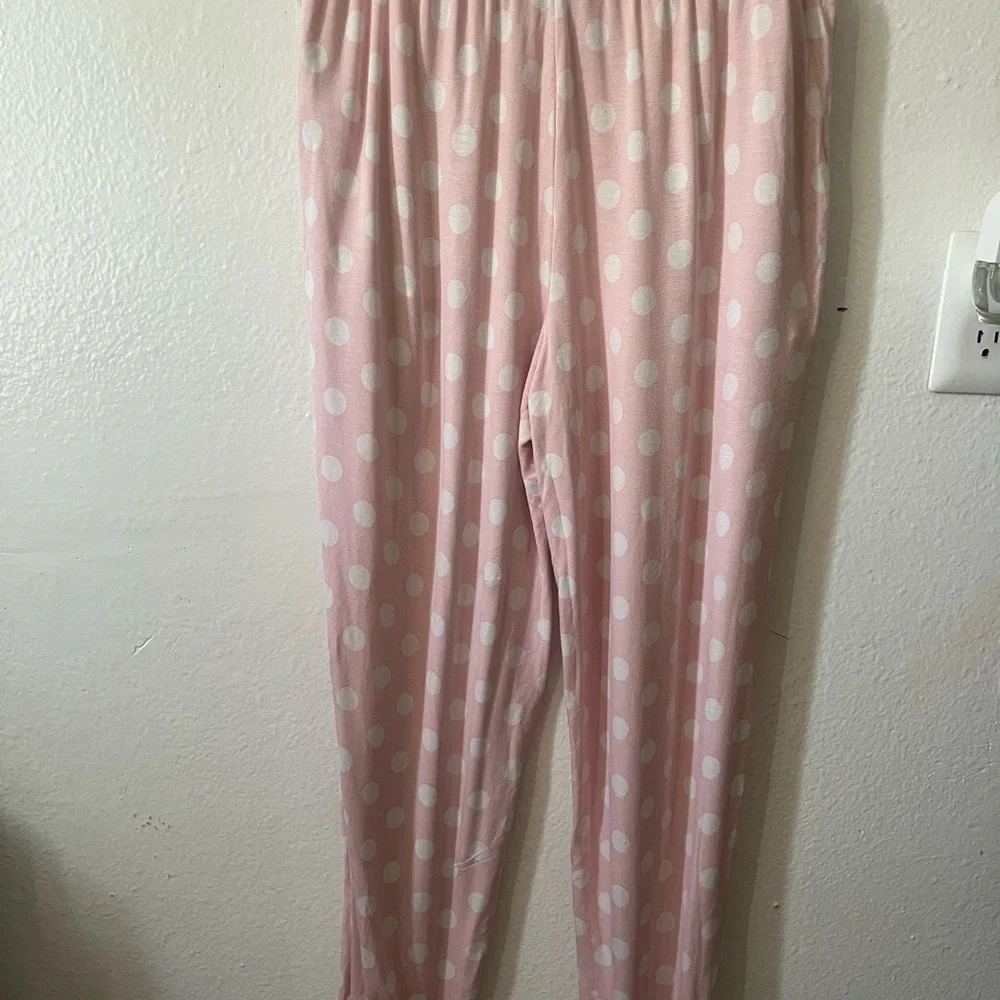 ✨kate spade Light Pink & White Polka Dot Drawstring Lounge Pants - Picture 7 of 8